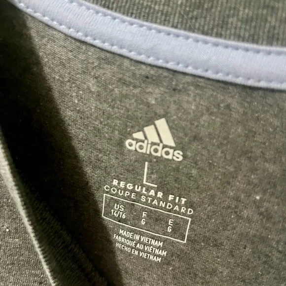 Adidas Blue and Gray Soccer Graphic Boy’s NWT Size Large Tee - Picture 5 of 5